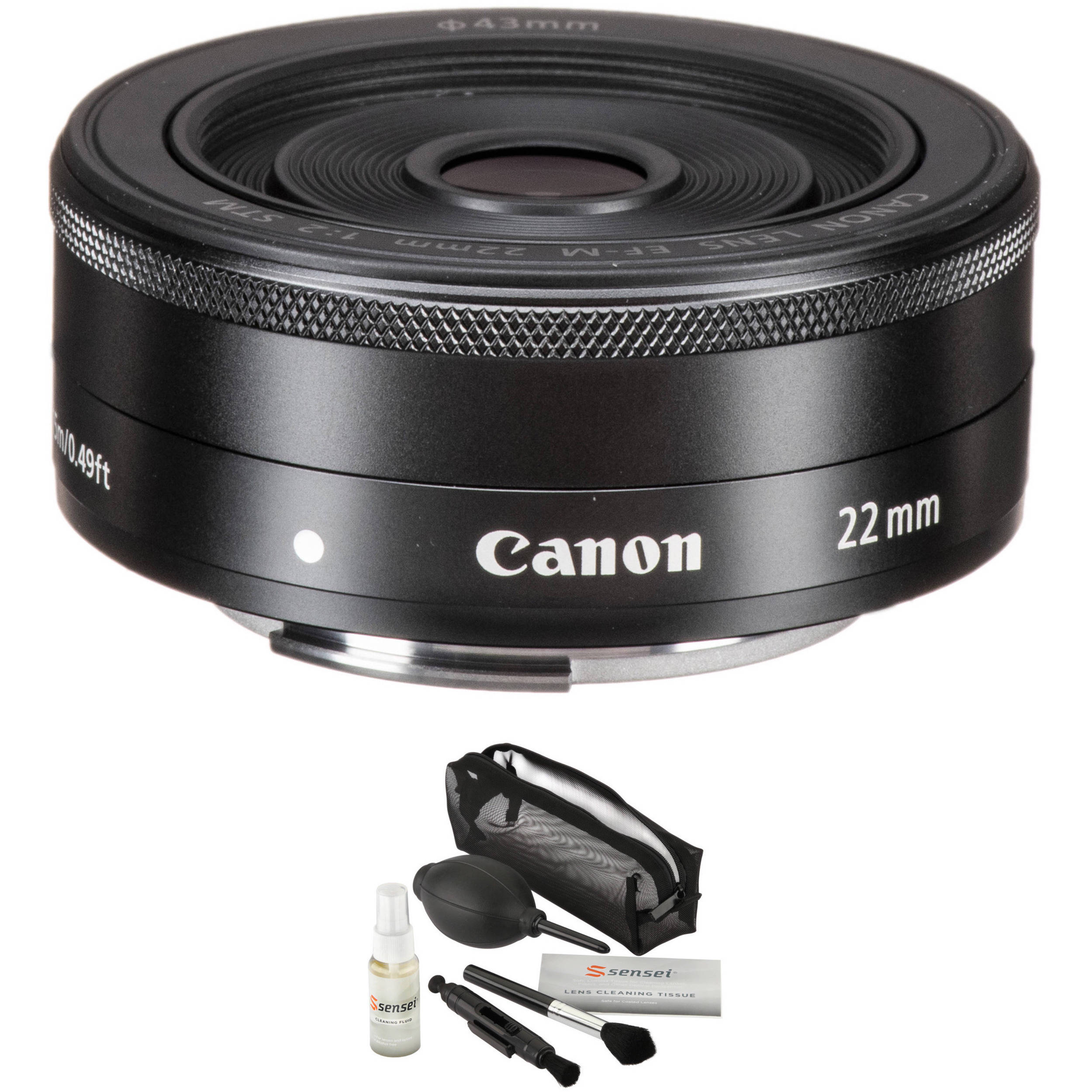 Canon Ef M 22mm F 2 Stm Lens With Lens Care Kit Black B H