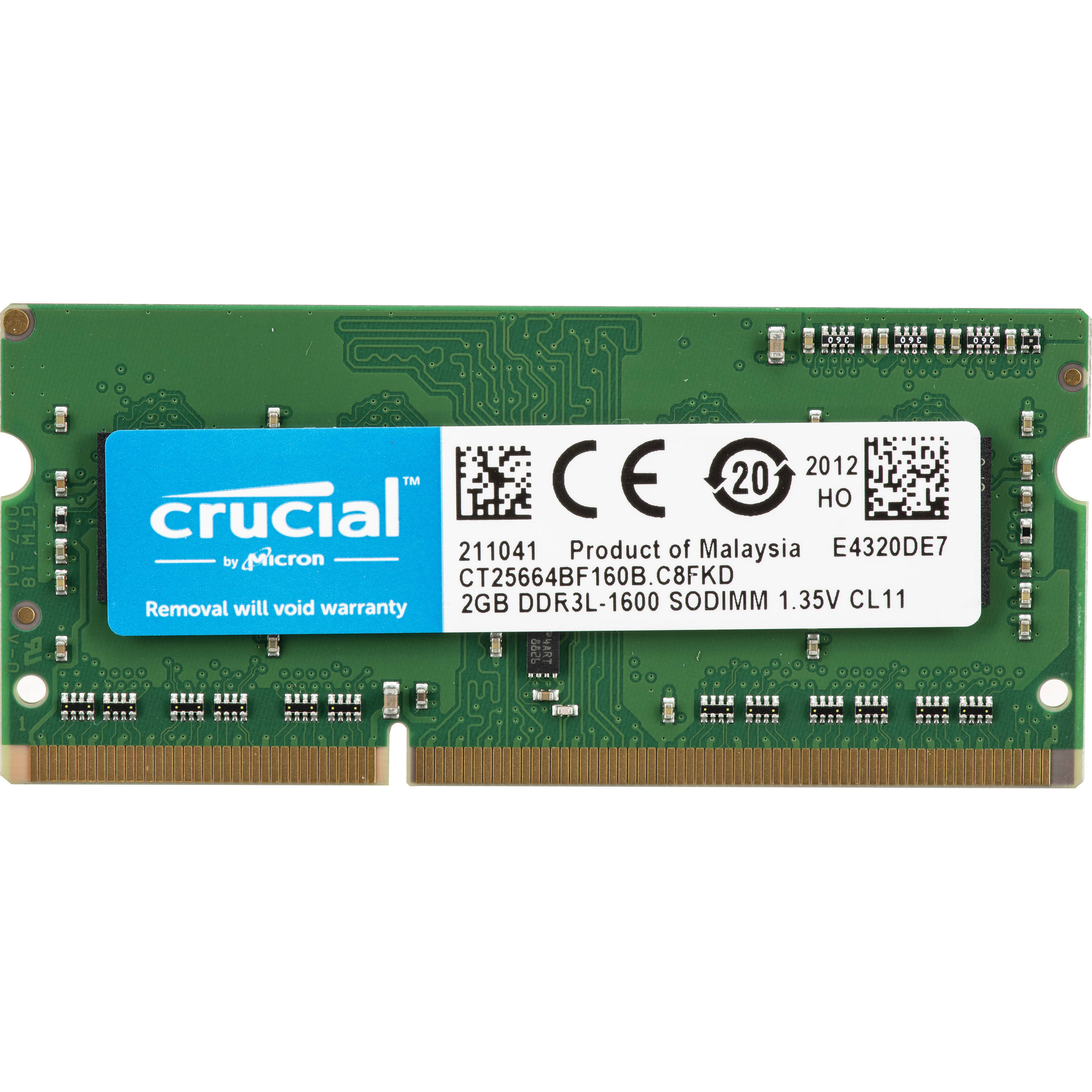 Crucial 2gb Ddr3l 1600 Mhz So Dimm Memory Module Ctbf160b