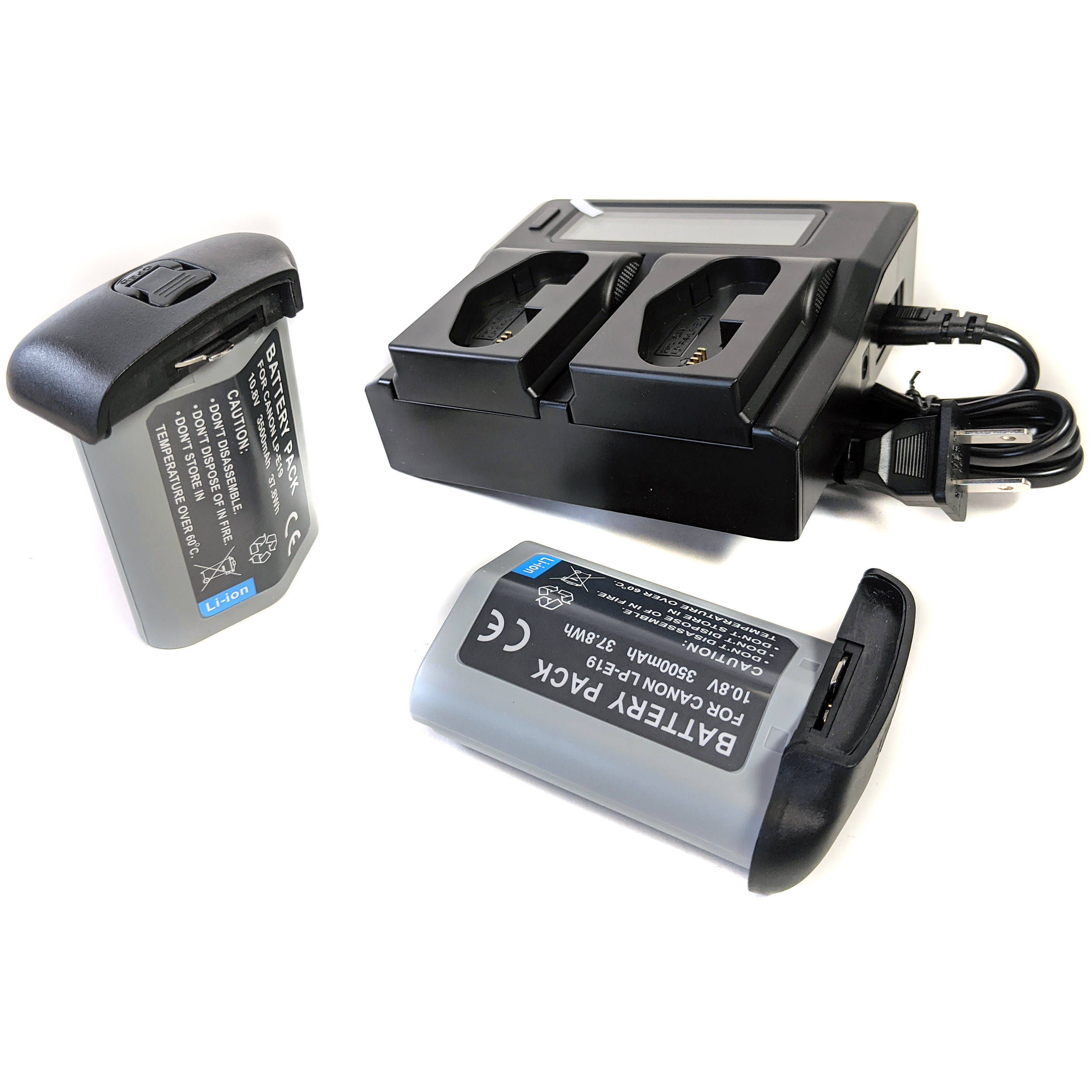 Bescor Lpe19 2 Pack Battery Dual Bay Charger Kit Lpe19d B H