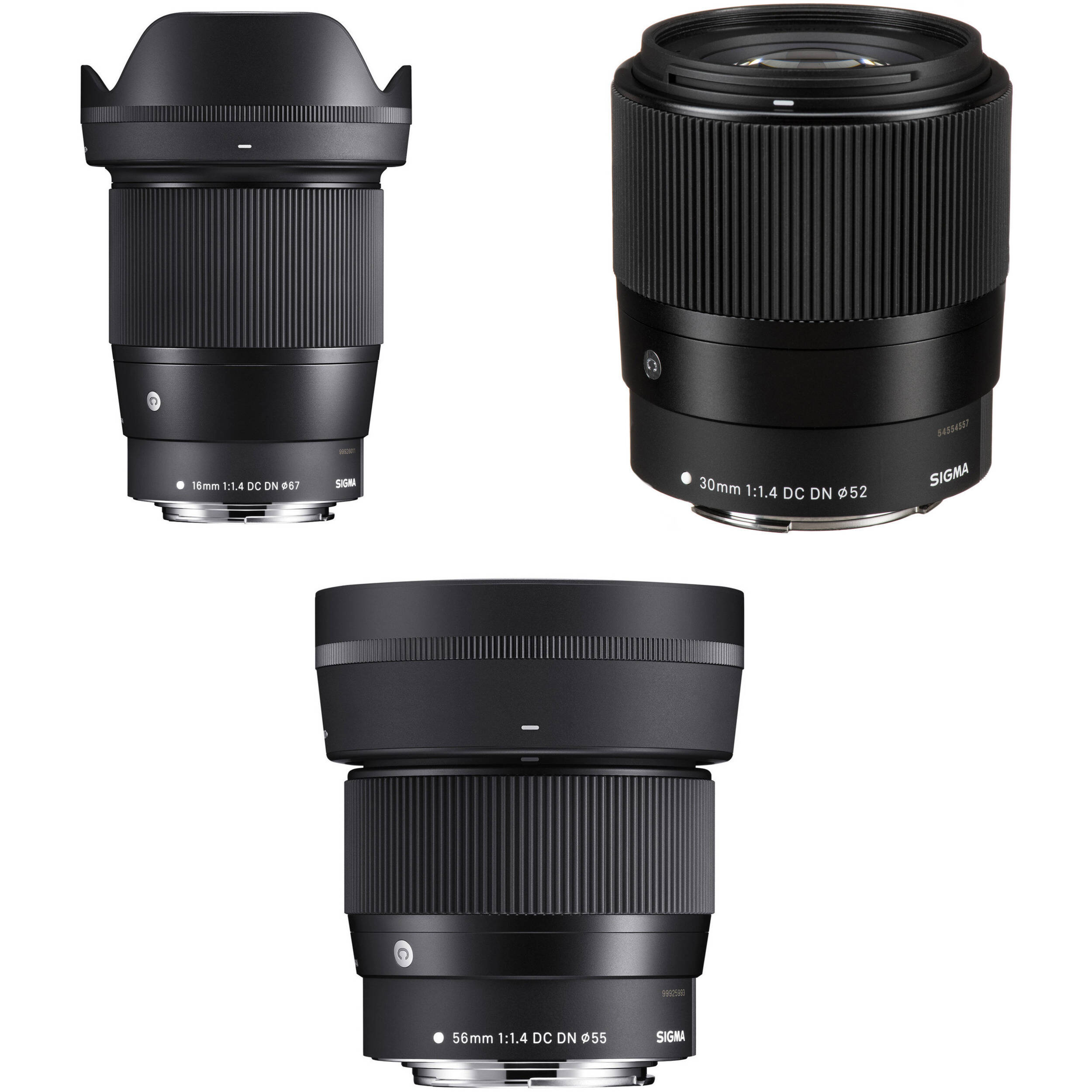 Sigma 16mm 30mm And 56mm F 1 4 Dc Dn Contemporary Lenses Kit