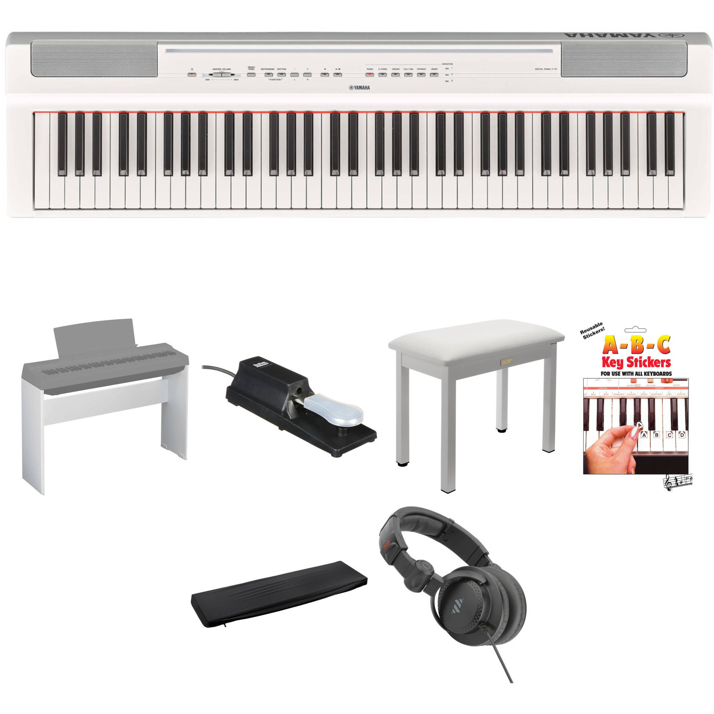 Yamaha P 121 73 Key Digital Piano White P121wh B H Photo Video