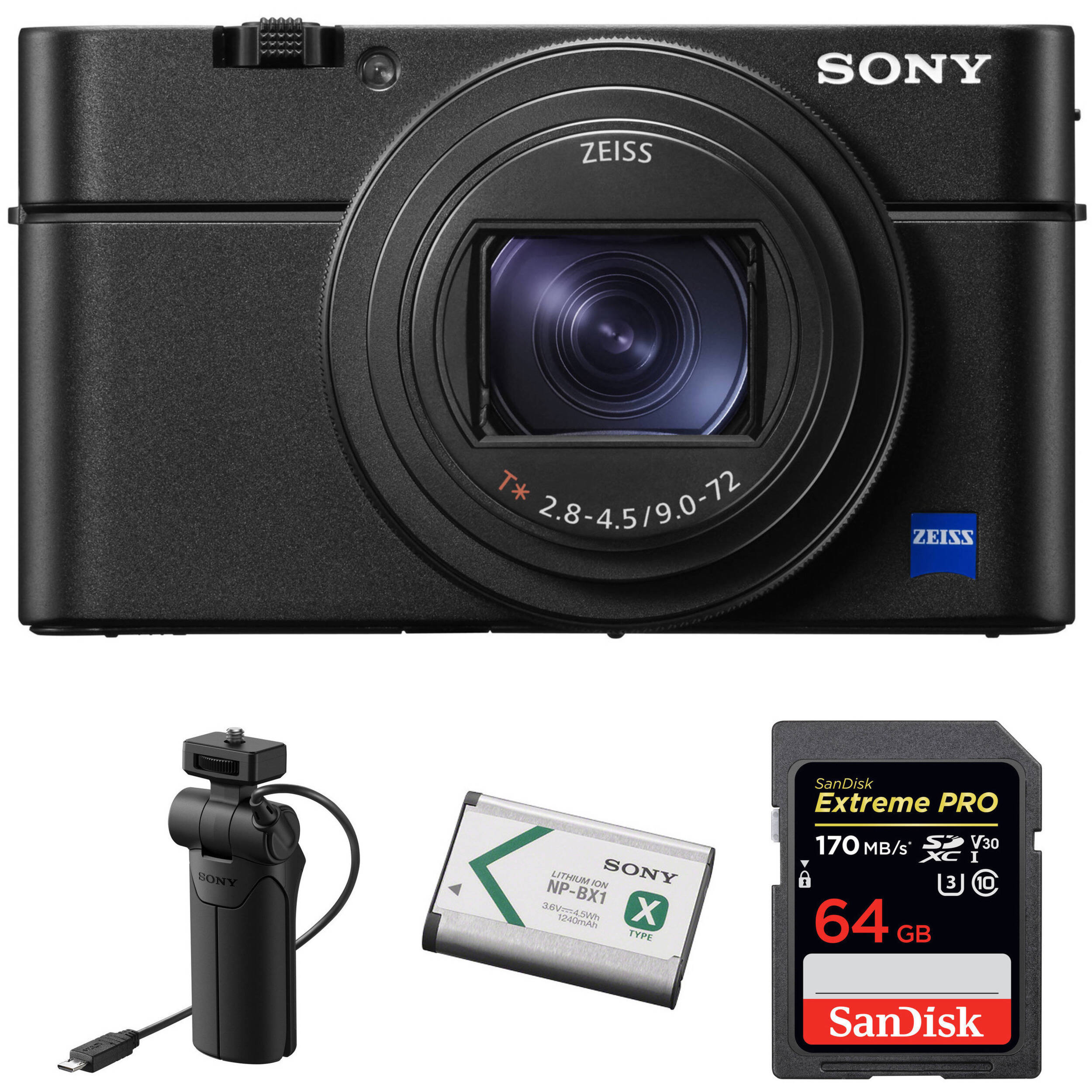 Sony Cyber Shot Rx100 Vi Digital Camera With Grip Kit B H Photo