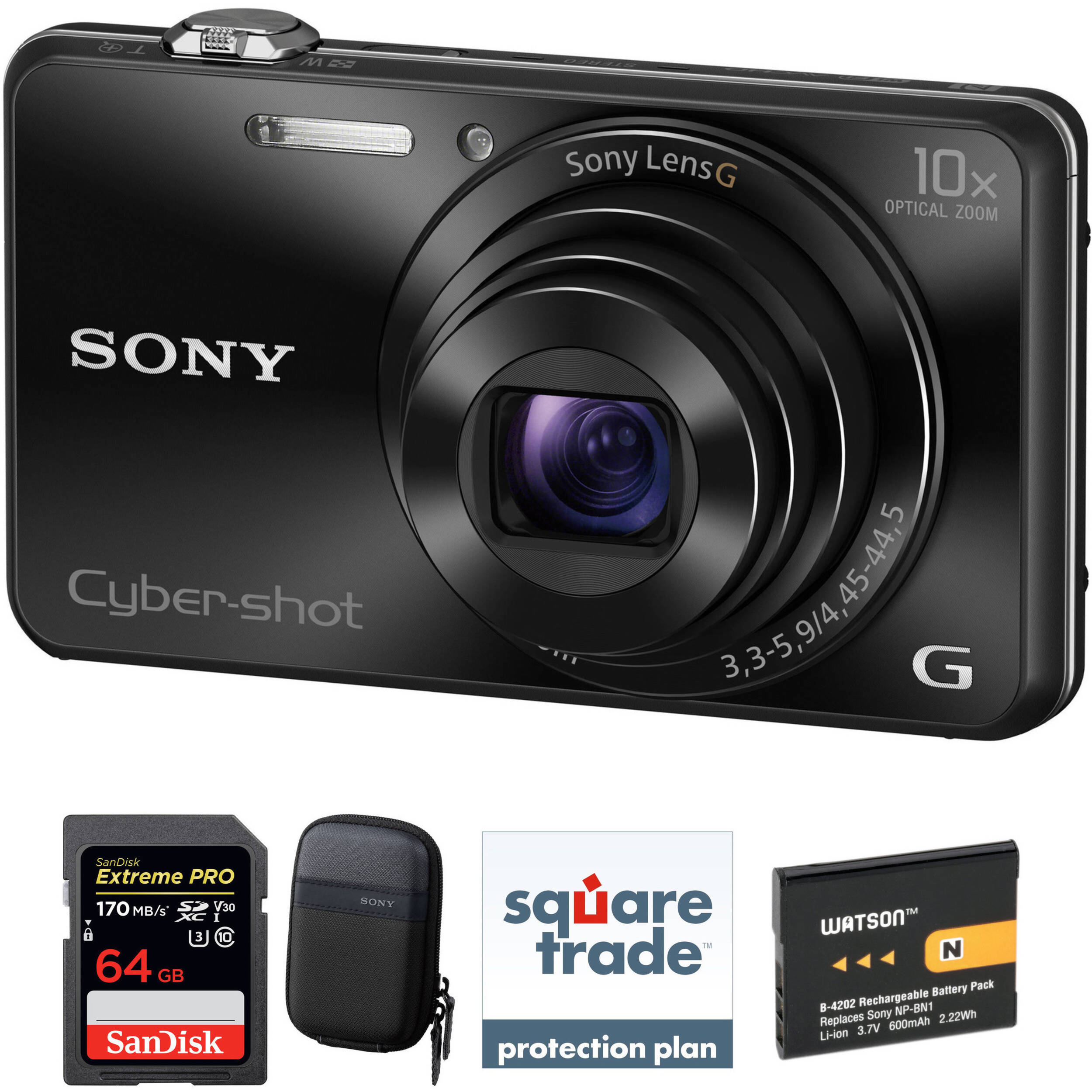 Sony Cyber Shot Dsc Wx2 Digital Camera Deluxe Kit Black B H