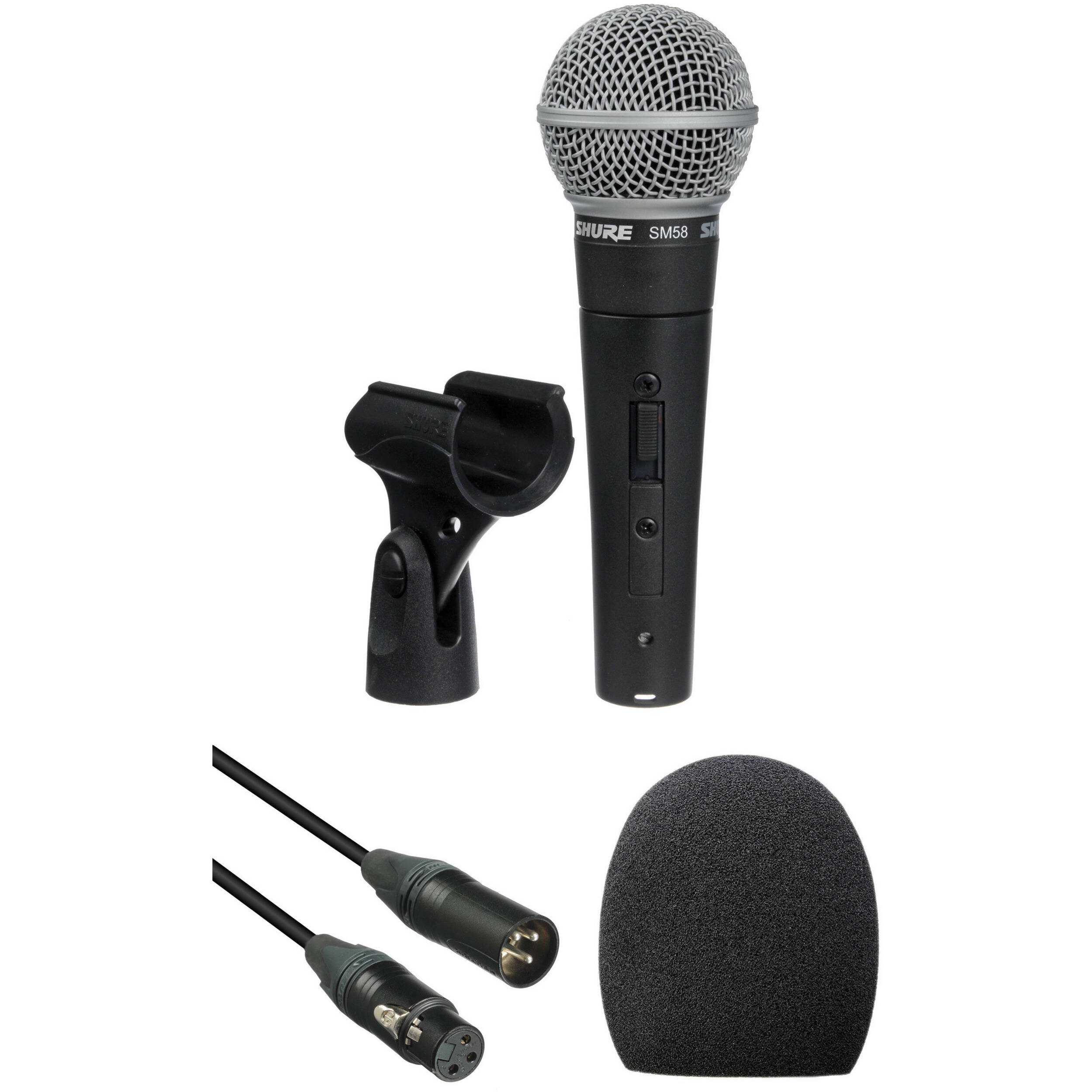 Shure Sm58s Microphone Windscreen And Cable Kit B H Photo