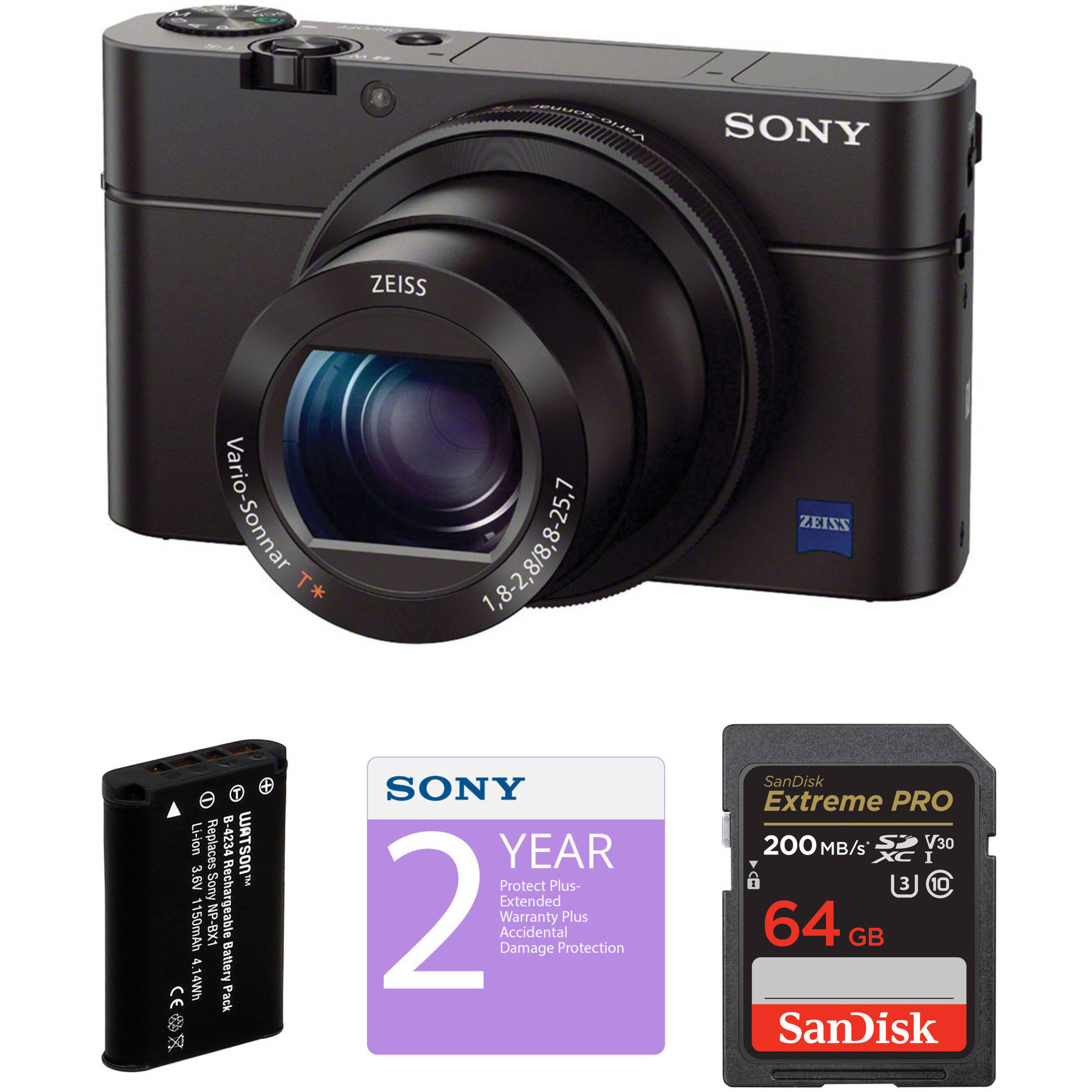 Sony Cyber Shot Dsc Rx100 Iii Digital Camera Deluxe Kit B H