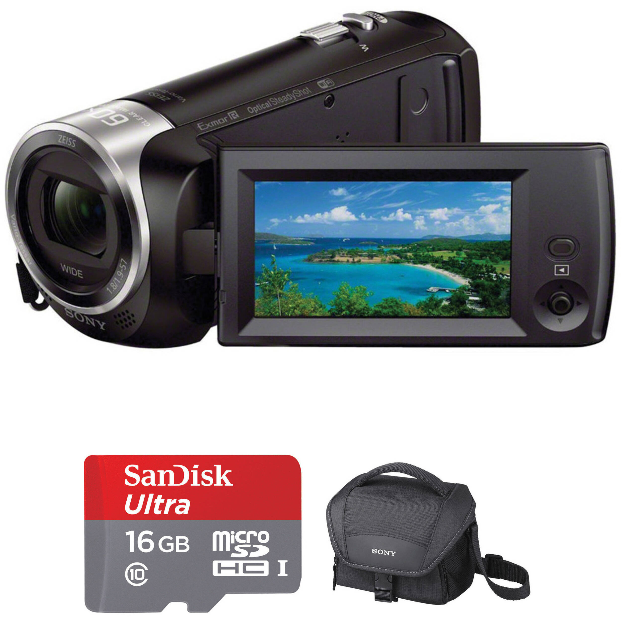 Sony Hdr Cx440 Full Hd Handycam Kit With 16gb Card B H Photo