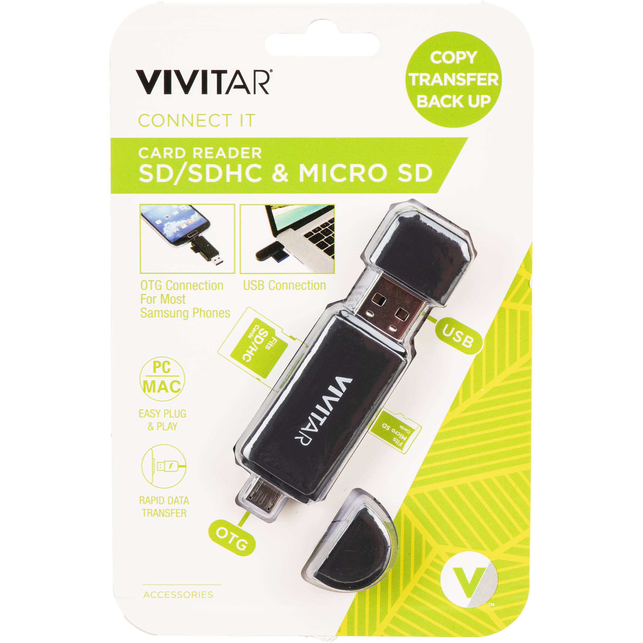 Vivitar Sd And Micro Sd Card Reader With Usb Type A Viv Cr 46n