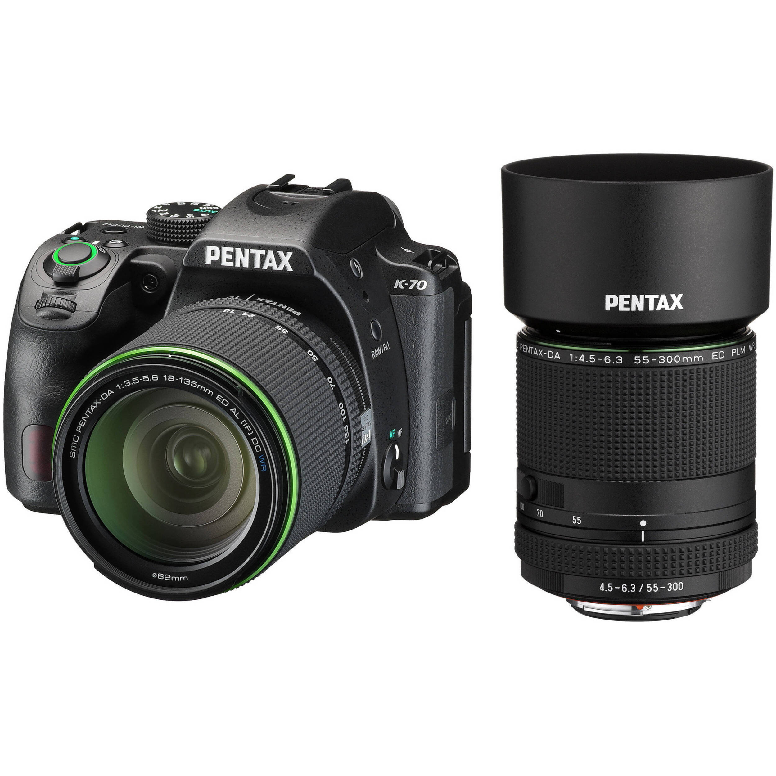 Pentax K 70 Dslr Camera With 18 135mm Lens And 55 300mm