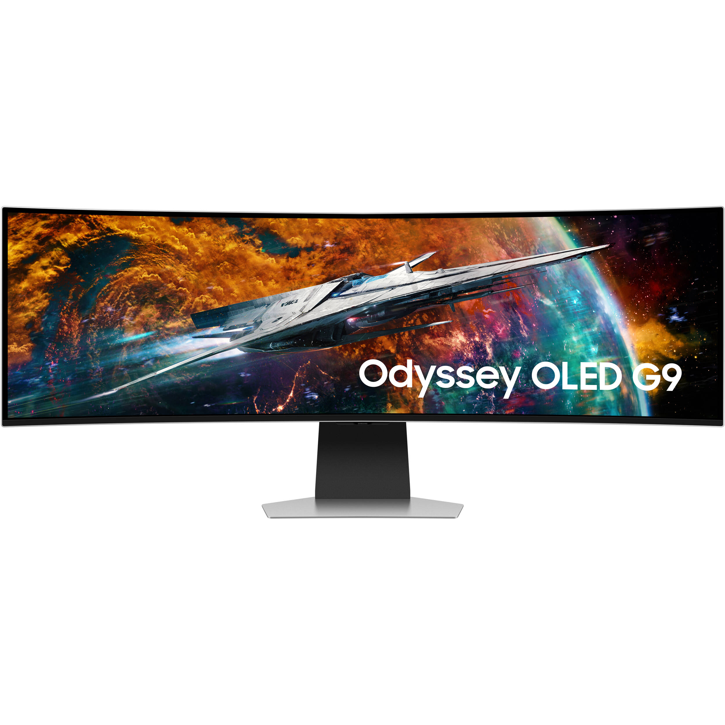 Photo 1 of Samsung Odyssey OLED G9 49" 1440p HDR 240 Hz Curved Ultrawide Gaming Monitor (Silver)