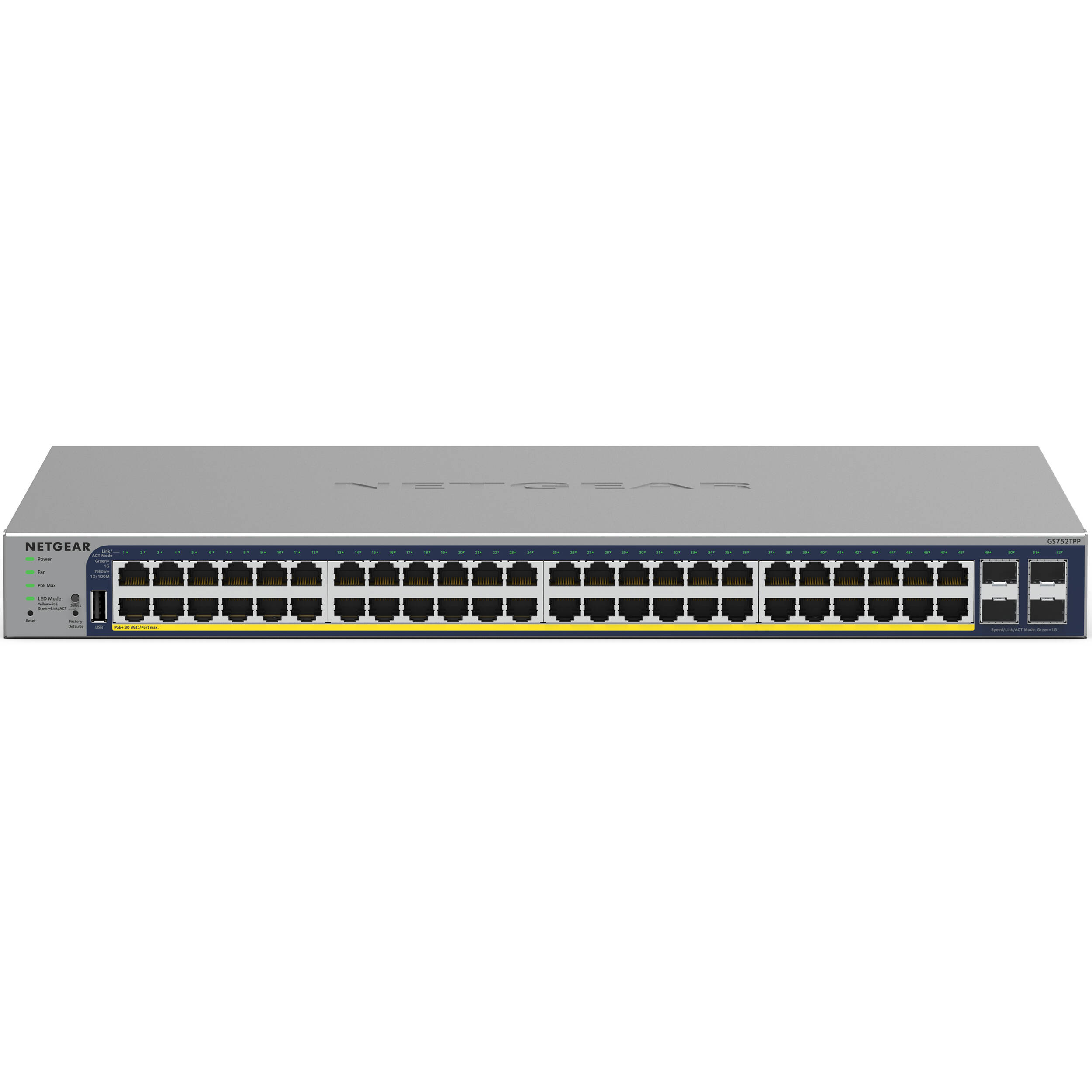 Photo 1 of Netgear GS752TPPv3 48-Port PoE+ Compliant Gigabit Managed Network Switch (760W)