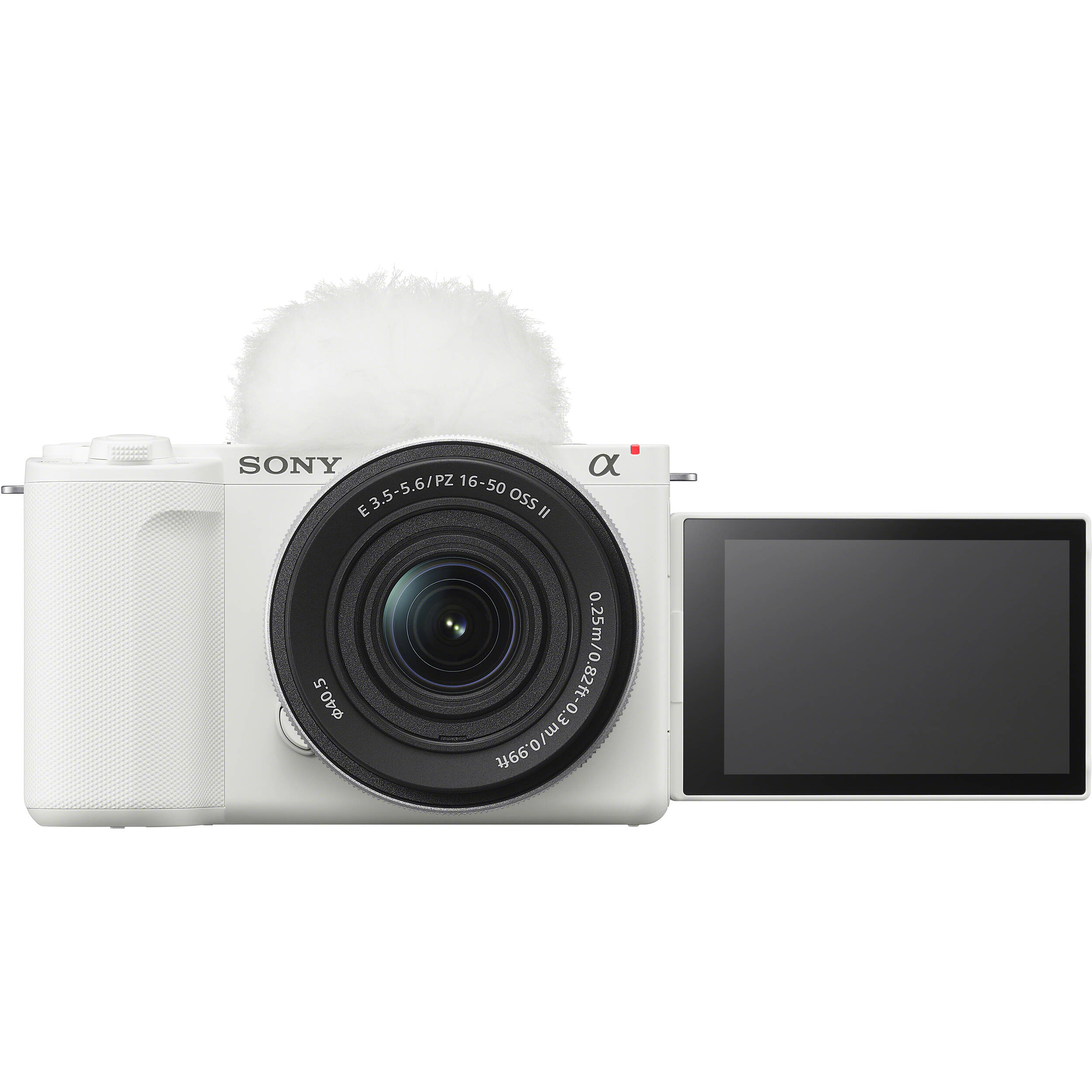 Sony ZV-E10 II body máy ảnh mirrorless APS-C màu trắng — góc nhìn 3/4 phía trước lộ cảm biến E-mount