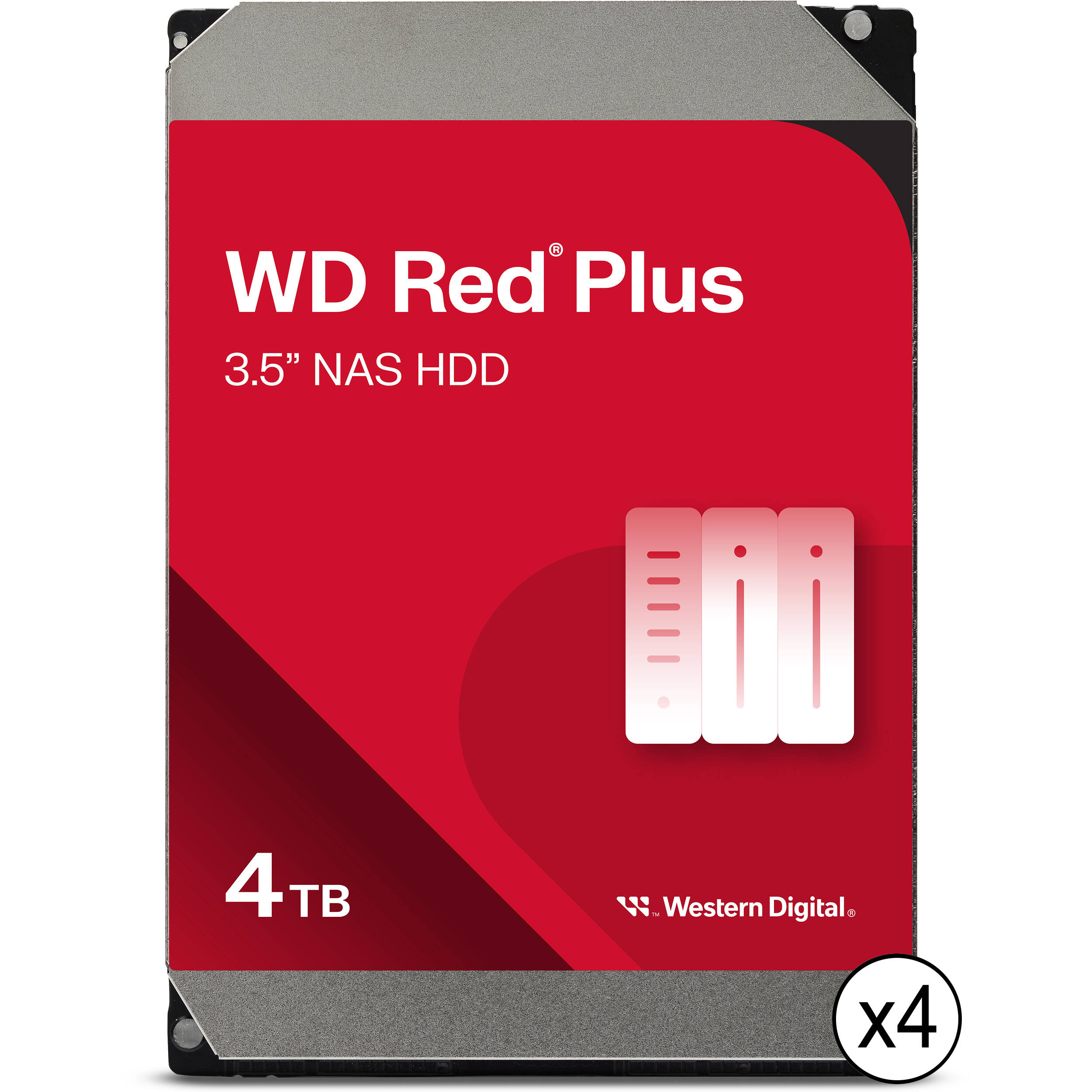 Photo 1 of WD 4TB Red Plus 5400 rpm SATA III 3.5" Internal NAS HDD (4-Pack)