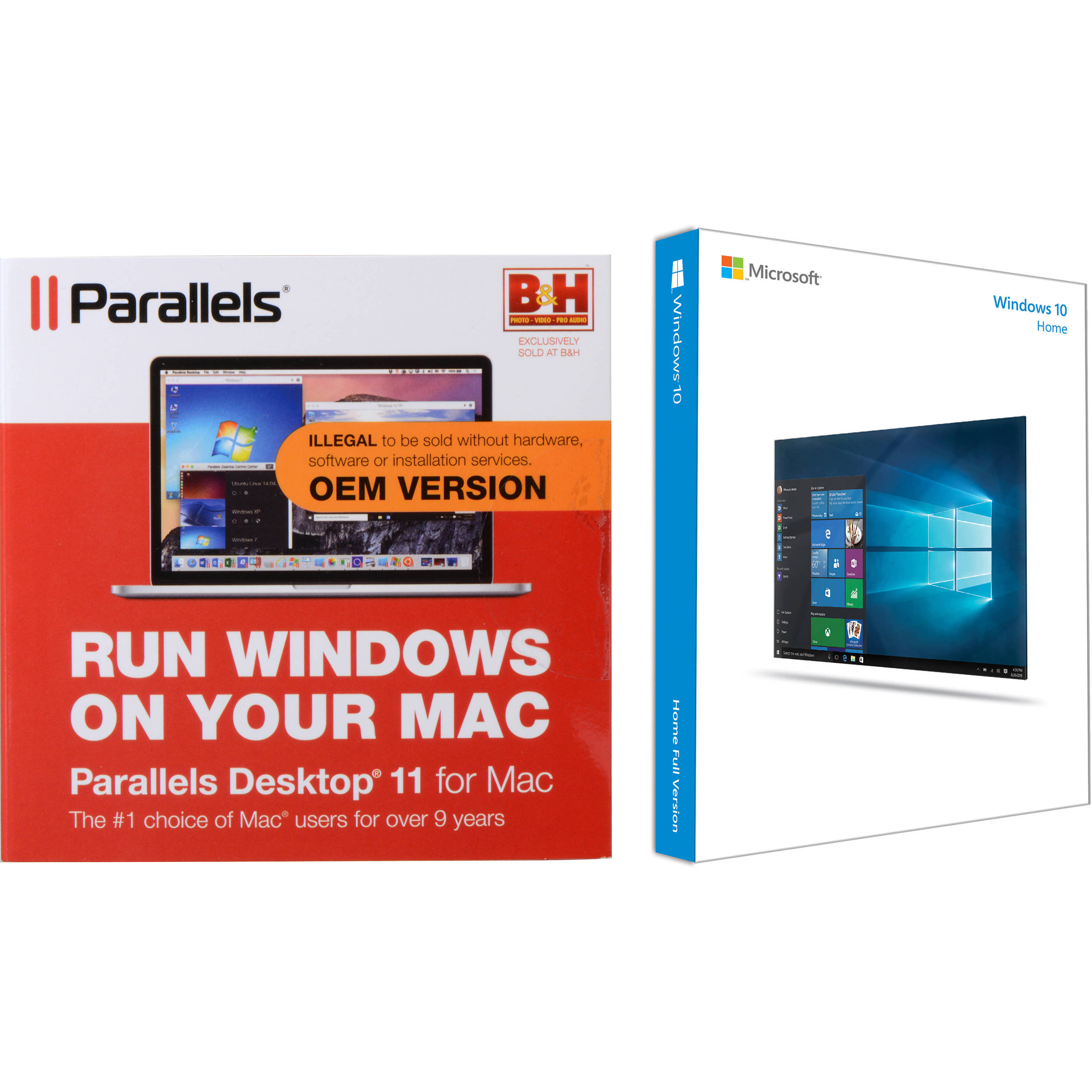 Microsoft Windows 10 Home 64 Bit Amp Parallels Desktop 11 B H