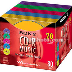 Sony CD-R Music Recordable Compact Disc 20CRM80LX2//T B&H Photo