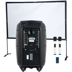 VocoPro K-Cast Portable Battery-Powered PA and Projector with Screen