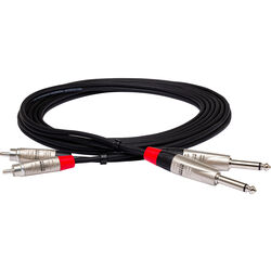 Hosa 10/' Dual RCA to Dual 1//4/" TS Patch Cable HPR-010X2 Professional Stereo Cord