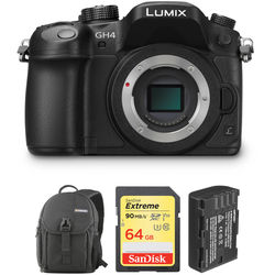 Panasonic Lumix Gh4 B H Photo Video Panasonic Lumix Dmc Gh4 Mirrorless Micro Four Thirds Digital Camera Body With Accessories Kit
