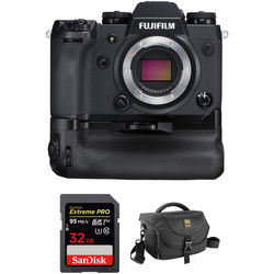 FUJIFILM X-H1 Mirrorless Digital Camera Body with Battery Grip and Accessory Kit