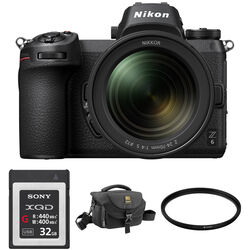Nikon Z 6 Mirrorless Digital Camera with 24-70mm Lens, FTZ Mount Adapter, and Bag Kit