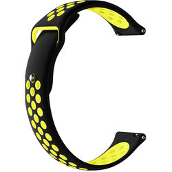 CASEPH Sport Silicone Band for Samsung Galaxy Watch Active2 (Black/Yellow)