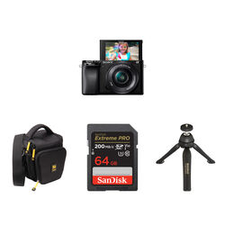 Sony Alpha a6100 Mirrorless Digital Camera with 16-50mm Lens and Accessories Kit