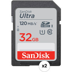 SanDisk 32GB Ultra UHS-I SDHC Memory Card (2-Pack)