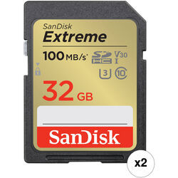 SanDisk 32GB Extreme UHS-I SDHC Memory Card (2-Pack)