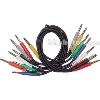 Hosa Technology Patchbay TT Male to TT Male Bantam Cable - 1.5' (set of 8)