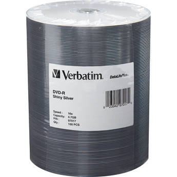 Verbatim DVD-R 4.7GB 16x Shiny Silver Disc (Spindle Pack of 100)