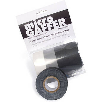 Visual Departures microGAFFER Tape (1" x 8 yd, 4-Pack, Gray, White, 2 x Black)