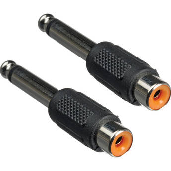 Hosa Technology GPR101 1/4" Mono Male to RCA Female Adapter (2-Pack)