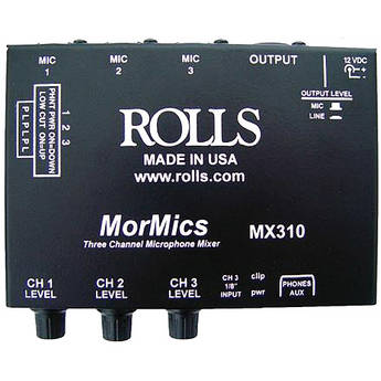 Rolls MX310 MorMics 3-Channel Mic Mixer/Combiner