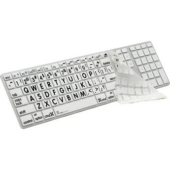 Logickeyboard XLPrint LogicSkin Transparent Keyboard Cover with Large Print for Apple Ultra Thin Aluminum Keyboard (Black on White)