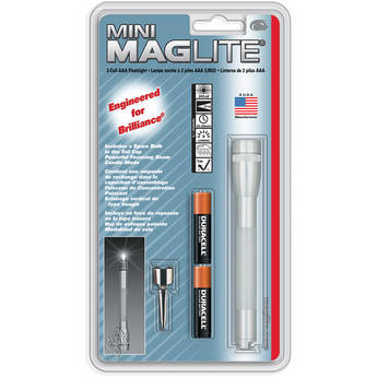 Maglite Mini Maglite 2-Cell AAA Flashlight with Clip (Silver)