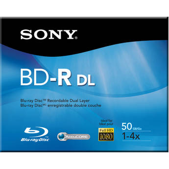 Sony 50gb R Dual Layer Recordable Blu Ray Disc Bnr50r2h B H