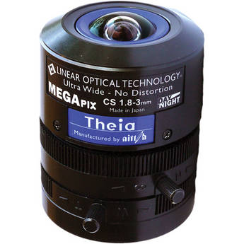 Theia Technologies CS-Mount 1.8 to 3mm Varifocal Manual Iris Lens