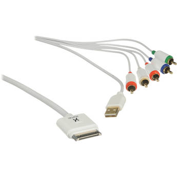 Xuma Component AV Cable with USB 30-Pin Charge & Sync for iPhone/iPod/iPad - 6'