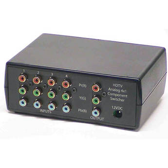 Inday 4 x 1 HDTV Component RCA Video Switcher with IR Remote Control