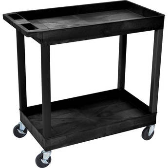 Luxor EC111-B Tub Storage Cart 3 Shelves Black,32 x 18