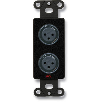 RDL DB-XLR2F Decora Wall Plate with Dual XLR 3-Pin Female Connectors (Black)