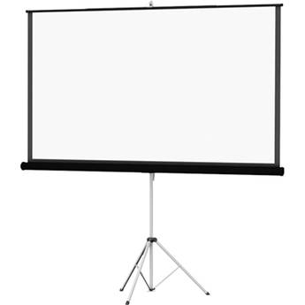 86''Portable Projector Screen with Tripod Screen Stand Pull Down Cinema Used B 