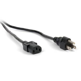 Williams Sound WLC 004 3-Pin US Main Power Cord for CHG 3512 Charger, IC-2 Control Console, and WIR TX75 Transmitter (Black, 7.5')