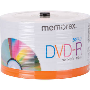 Memorex 4.7GB DVD-R 16x Disc (Spindle Pack of 50)