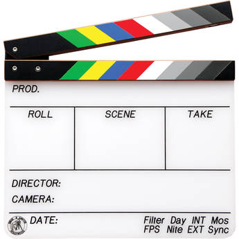 Birns & Sawyer 11" Professional Acrylic Production Slate with Color Clapper Sticks