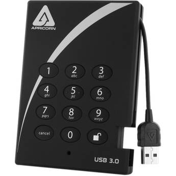 Apricorn 2TB Aegis Padlock Encrypted USB 3.1 Gen 1 Hard Drive with PIN Access