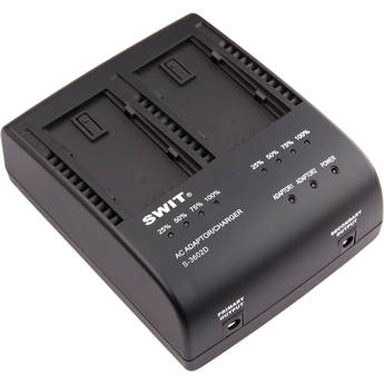 SWIT S-3602D Dual Charger/Adapter for Panasonic VW-VBD58/CGA D54S & D28S Batteries