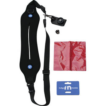 Indigo Marble Padded Neoprene Anti-Slip Sling Camera Strap for Men & Women (Black)