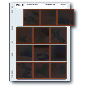 Print File Archival Storage Page for Negatives, 6x6cm (120), 4-Strips of 3-Frames, Horizontal, (Binder Only) - 25 Pack