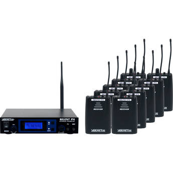 VocoPro SilentPA-SEMINAR10 Wireless Audio System with Tabletop Transmitter & 10 Bodypack Receivers (900 MHz Band)