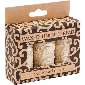 Lineco Waxed Linen Thread Roll (3-Pack, 20 yd, Natural)